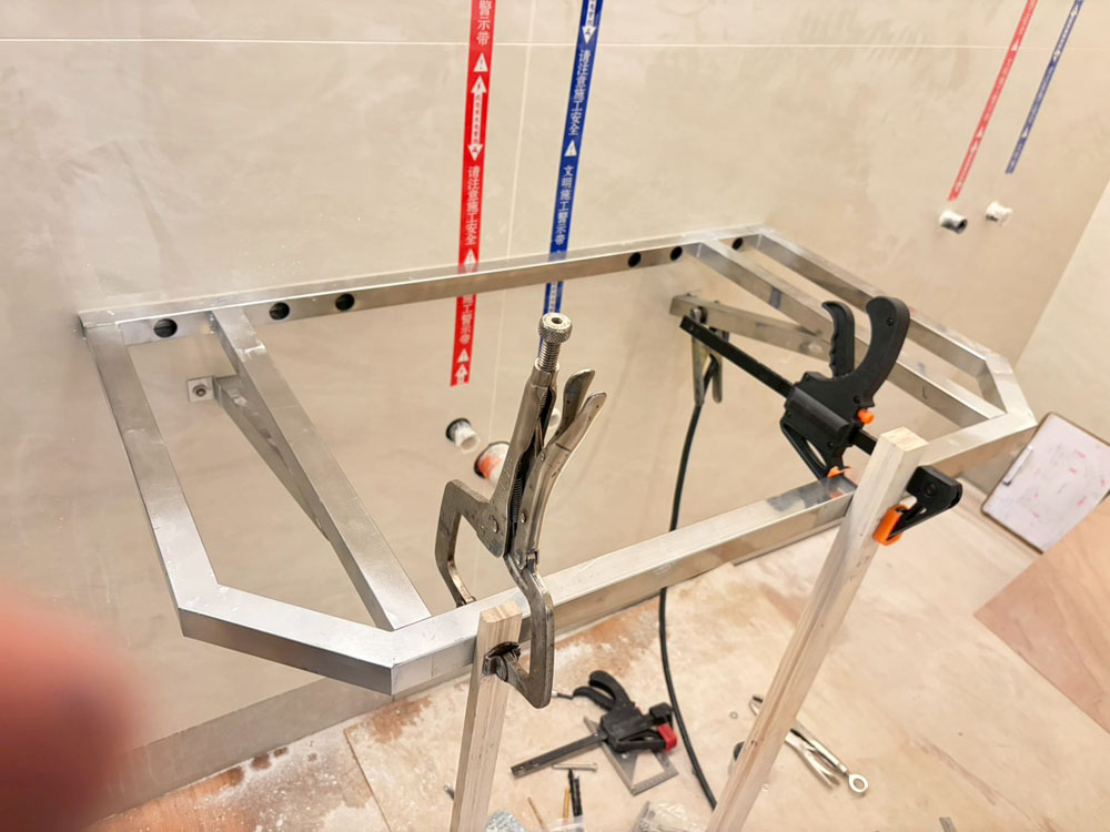 洗臉台白鐵架 白鐵接水盤